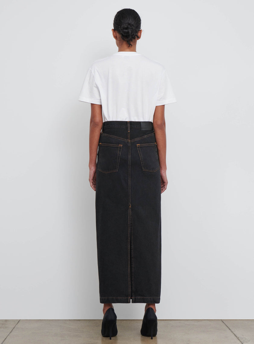 Denim Column Skirt